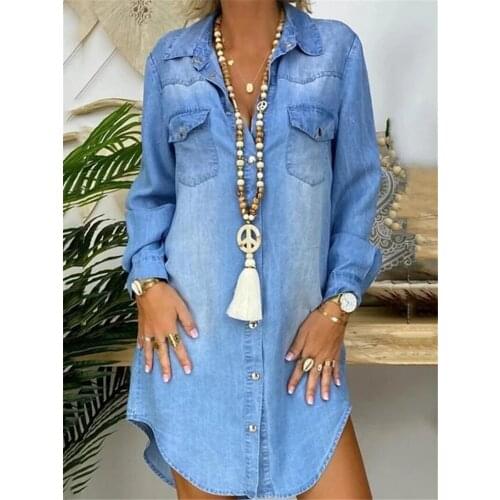 2020 Spring Autumn Women Button Long Sleeve Casual Loose Female Elgant Maxi Dresses Fashion Lady Party Dress Vestidos
