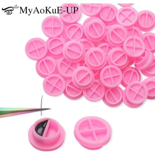100Pcs Flower Eyelash Glue Cup Holder Extension Tools Lashes Pallet Individual Grafting Eye Lashes Tattoo Adhesive Pigment Cups