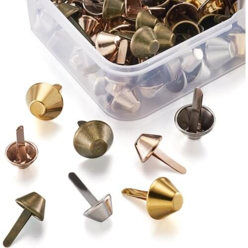 120pc Metal Bag Feet Rivets Studs Feet Cone Studs Spike Nailhead Brad For DIY Crafts Purse Handbag Punk Rock Leather Accessories