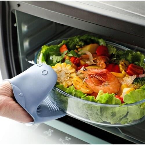 2PCS Microwave Oven Mitts Silicone Kitchen Gloves Waterproof Hot Heat Resistant Silicon BBQ Grill Glove Cook Mitts Baking Grill