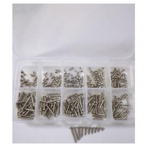300pcs M2 Phillips Round Head Self Tapping Screw Bolt Assortment Kit Set White High Quality
