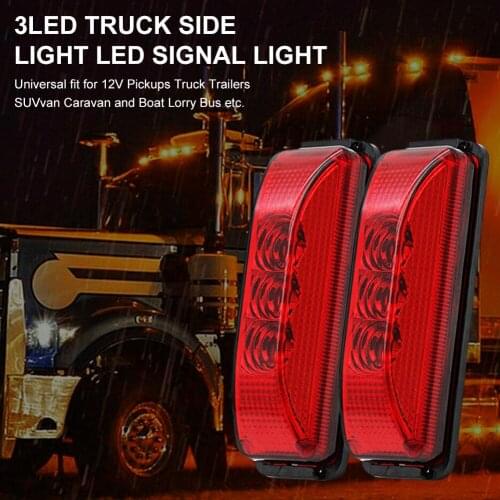 4PCS 3LED 12V Side Marker Lights Car Trunk Tail Light Signal Indicator Lamp High Brightness Waterproof Beacon Light for Trailer