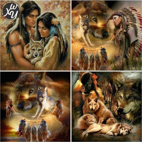 Diamond Mosaic Indians 5D Diamond Painting Kits for Adults Portrait Cross Stitch Embroidery Full Drill Rhinestones Art for Decor