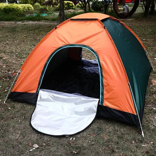 2-4 Person Orange Pop up Automatic Tent Instant Camping Tent Backpacking Family Dome Tents for Camping Hiking Travelling