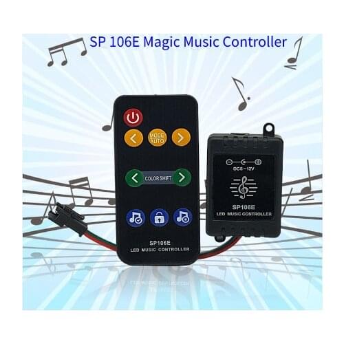 9-key wireless RF radio frequency voice-controlled phantom color controller 5mur12V full-color LED controller SP106 controller R