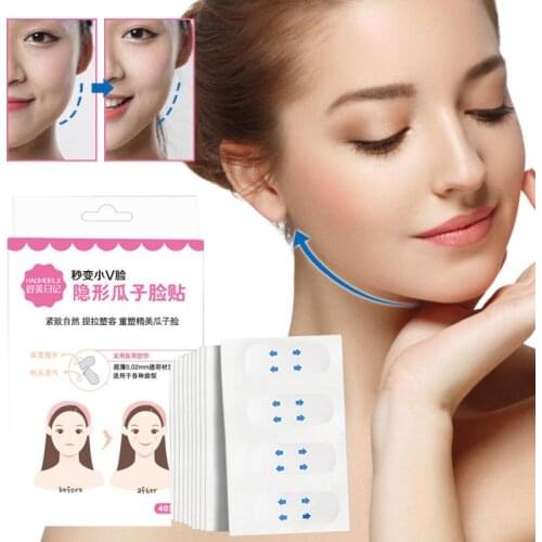 40pcs Lift Face Slim Sticker Instant Waterproof V Shape Breathable Makeup Adhesive Tape Invisible Lifting Tighten Chin