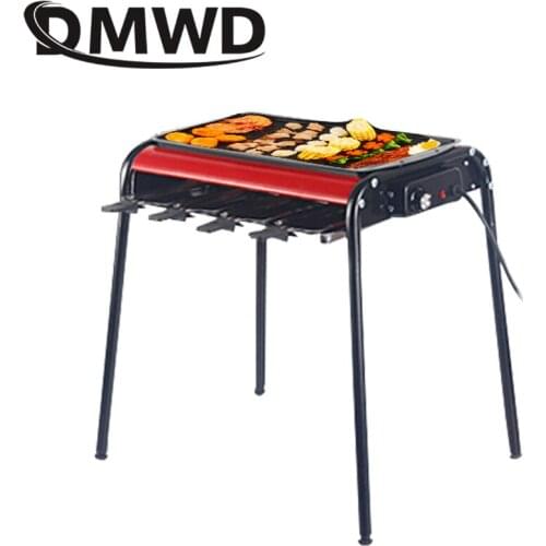 DMWD Electric Crepe Maker Pizza Pancake Baking Pan Griddle Steak Frying Roaster Grilled Meat Hotplate Barbecue Machine BBQ Grill