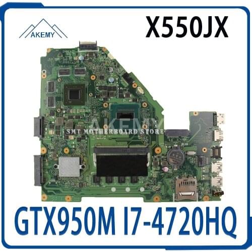 GTX950M-2GB I7-4720HQ 4GB-RAM X550JX Laptop motherboard For Asus X550JX X550JF X550JD X550JK X550J X550 Test original mainboar