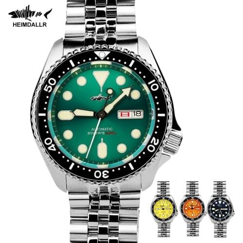 HEIMDALLR Watch Automatic Watch Men Sapphire Crystal C3 Super Luminous Ceramic Bezel 200M Water proof NH36 Mechanical Sharkey