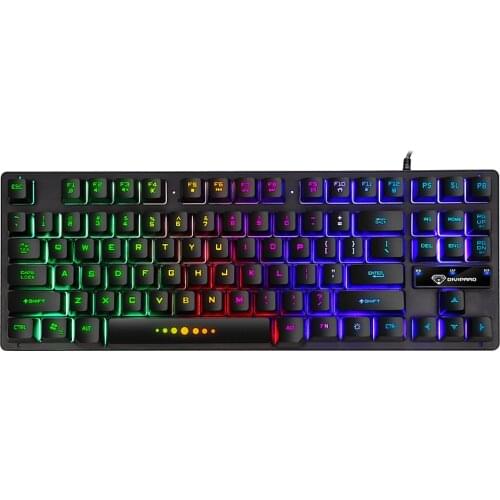 GK-10 87 Keys Gaming Keyboard Waterproof USB Wired Keyboard Colorful Backlight Keyboard Ergonomic Wired Gaming Keyboard