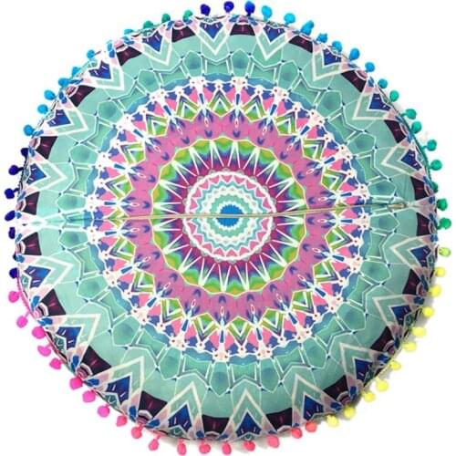 Indian Mandala Floor Pillow Covers Round Bohemian Cushion Cover Home Decor Pillowcase Vintage Pillow Case