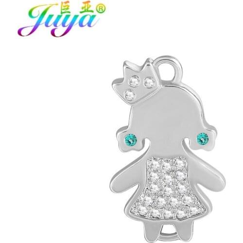 Juya DIY Handmade Crown Boy Girl Charm Connectors Accessories For Women Fashion Bracelets Earrings Making
