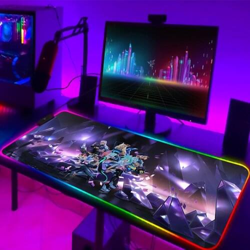 LOL KDA ALL OUT Mouse Pad Gamer Large Gamers Decoracion Computer Keyboard Desk Mat LED Light Backlight Sexy Girl Ahri Mousepad