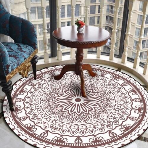 Persian Style Round Carpets For Living Room Bedroom Rugs And Carpets Classic Flower Decor Floor Mat Study Coffee Table Area Rugs