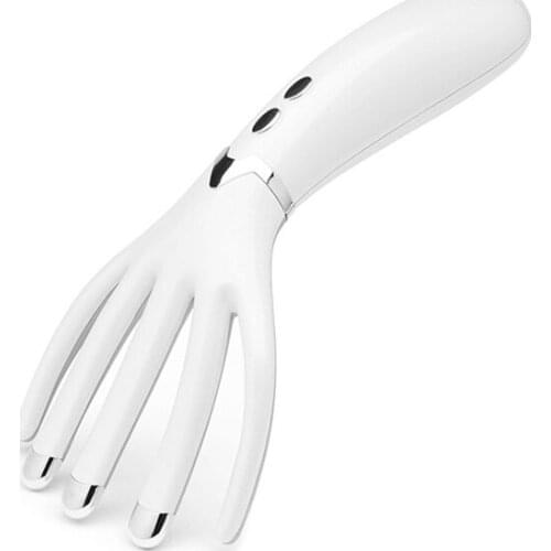 Head Massager Heating Vibration Massage Comb Rechargeable Multi-function Hand Hold Claw Combs Women Gift For Birthday White