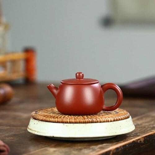 Chinese Style Mini Teapot Yixing Handmade Big Mouth 188 Hole 80ml Small Capacity Zisha Dahongpao Tea Set