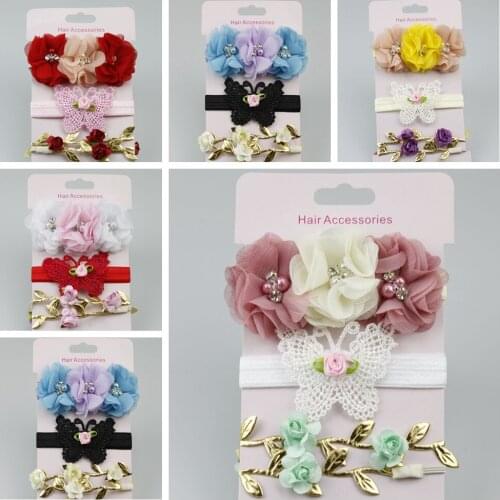 3Pcs/Set Fashion Kid Bow Headdress Elastic Girls Headband Photography Props Hair Accessories Party Princess Dress Decoration