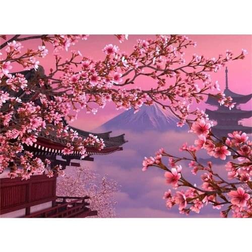 Flower Sakura DIY Cross Stitch 11CT Embroidery Kits Craft Needlework Set Cotton Thread Printed Canvas Home Decoration Sale