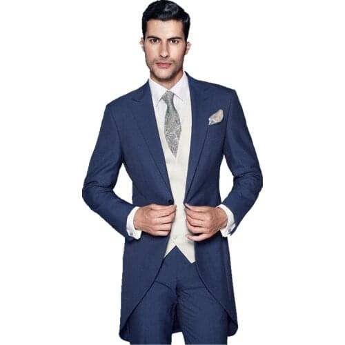 New Mens suit custom size coat + pants + vest, Style Mens Wedding Tailcoats Bridegroom Suits Groom Tuxedos Best Man Suits