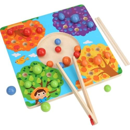 Montessori Educational Toy Concentration Training Clip Beads Color Classification Math Enlightenment Teaching Aids For Kids