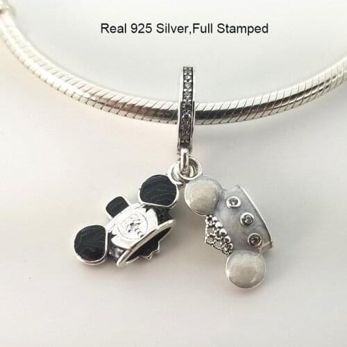 Real 925 Sterling Silver Charms Wedding Dangles Beads Fits Original Bracelets Necklaces Bangles Female Jewelry Making