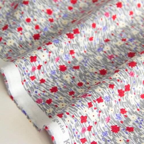 Half-Meter Japanese Kokka Viyella Cotton Fabric Flower Nostalgic Garden A