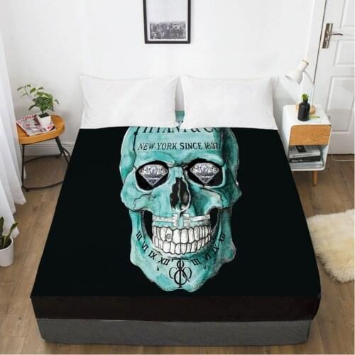 Elastic fitted sheet bed sheet With An Elastic Band 160x200/180/200/150x200 Mattress Cover Bed cover 1pc Skull Deadpool blue