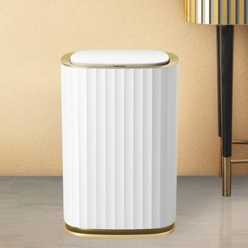 Luxury Induction Trash Can Smart Living Room Creative Kitchen Waste Bin with Lid Toilet Kosz Na Smieci Household Products DF50LJ
