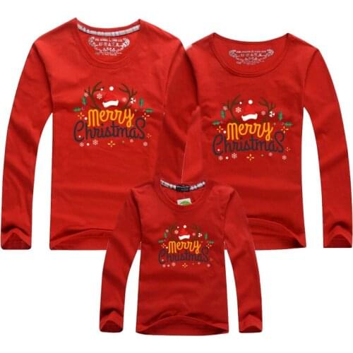 Christmas Clothes Shirt Family Look Mommy Me Clothes Matching Family Outfit Mother Daughter Mom Son Father Baby Sweatshirt Red