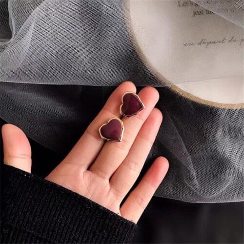 Korean Trendy Fashion Ladies Girls Love Personality Temperament Net Red Simple Oil Earring Aliexpress Sale Aretes De Mujer