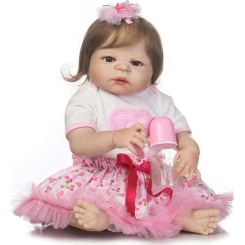 Silicone reborn dolls baby toys NPK 22" 55CM reborn babies girl dolls for child birthday gift bebe alive reborn bonecas