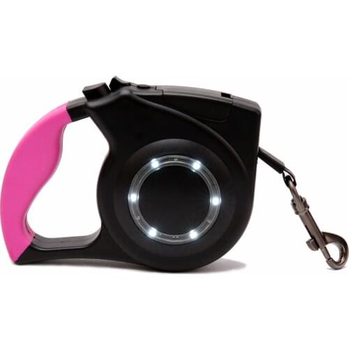 Pet Products Reflection Weight Pulling Traction Rope Flexy Automatic Retractable Dog Leashes Routtele LED Light for Walking Lead