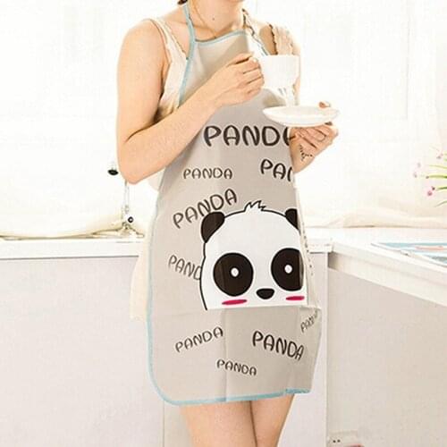 Women Cute Cartoon Waterproof Oil-proof Apron Kitchen Restaurant Cooking Bib Aprons Sleeveless Overalls Hanging Neck