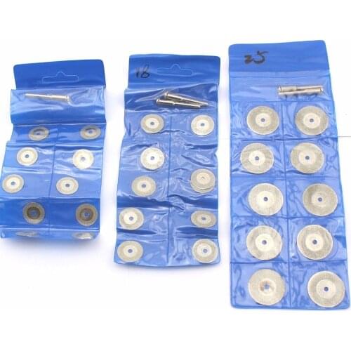 10Pcs 16-60 mm Diamond Cutting Disc Abrasive Wheels Rotary Blades Saw Grinding Cut Off Wheel with Shank 1/8" for Dremel Tools