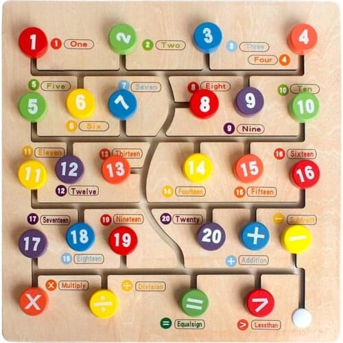 Number Toys for Toddlers Wooden Puzzle Toys for Children Creative Jigsaw Number Letters Matching Cognitive Maze Board Learning