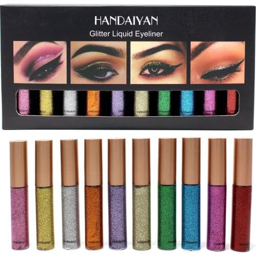 Ten sets of sequins pearly shiny liquid eyeliner