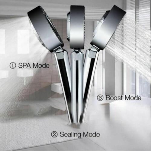 Double-sided Dual Function Shower Head Water Saving Round ABS Chrome Booster Bath Shower High Pressure Handheld Hand Shower