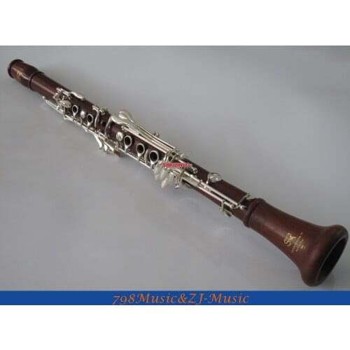 SR New Rose Wooden 19 Key Bb Clarinet With Mouthpiece Silver Plated Keys