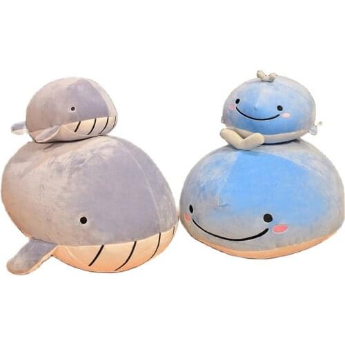 23/45CM Cute Down cotton fat whale plush toy super soft dolphin pillow Stuffed toys high quality Aquatic creatures birthday gift