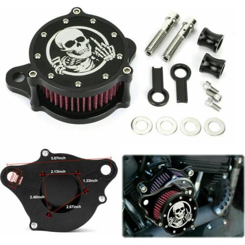 Motorcycle Air Cleaner Intake Filter System Aluminum Skull Style for Harley Sportster 883 1200 Iron 883 XL883N 48 72 US