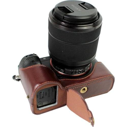 Genuine Cowhide real Leather Half Body Camera Case Base For Sony A7II A7RII A7SII A7RM2 A7SM2 A7M2 A7R2 MarkII Battery Opening