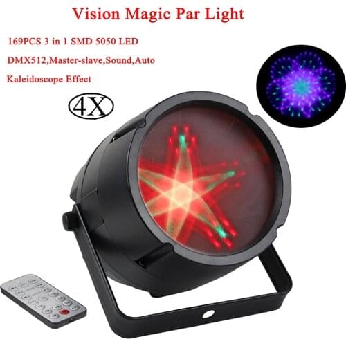 4Pcs/Lot High quality LED 169pcs RGB 3IN1 Vision Magic Par Stage Lighting Disco DJ Club Effect Wedding Show DMX 512 Light Lamp