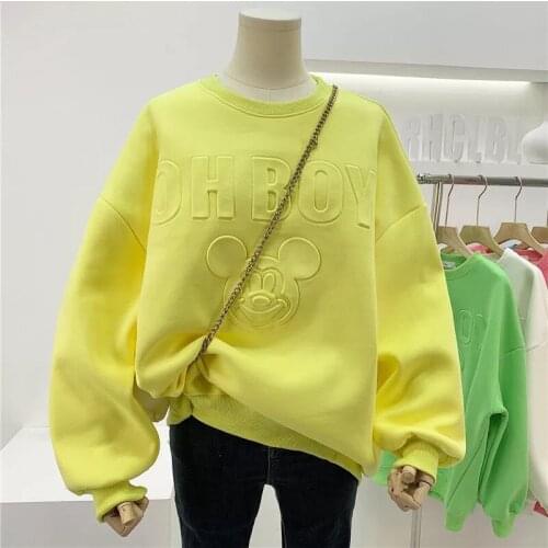 Disney Mickey Mouse Hoodies Sweatshirt Cartoon Clothing Top Long Sleeve Streetwear Women Spring Autumn Women Lady Loose Pullover