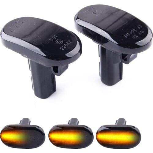 1 Pair Car Dynamic Black Lens LED Side Marker Light Lamp Fit For Suzuki Jimny Lapin Carry Mazda Spiano Scrum Chevrolet Cruze