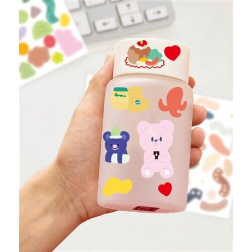 1pcs Kawaii Cartoon Bear Ribbon Sticker DIY Hand Account Diary Mobile Phone Decoration Materials Cute Student Stationery