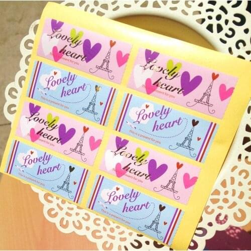 120pcs Pink Blue Paris Tower gift seal label stickers for Handmade Product Party Favor Gift Bag Candy Box Decortion