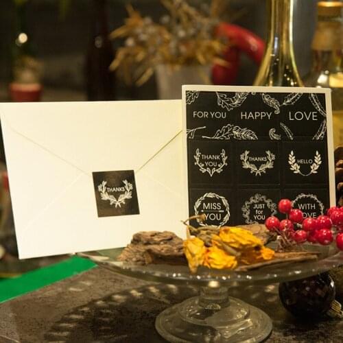 900pcs/lot vintage black with white concise style gift Decorative stickers wholesale