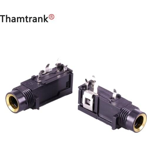 20pcs/lot 6.35mm Stereo Female Jack 4 PINS Feet 6.35mm PCB Panel Mount Microphone Socket Stereo 1/4" Female Connector