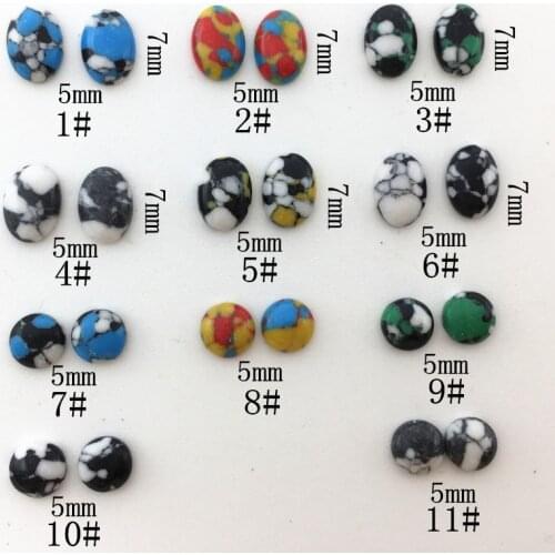 50pcs/pack Japan Alloy Nail Art 3D Colorful Crack Turkey Round Oval Stones Metal Accessories for Phototherapy Nail Sticker DIY