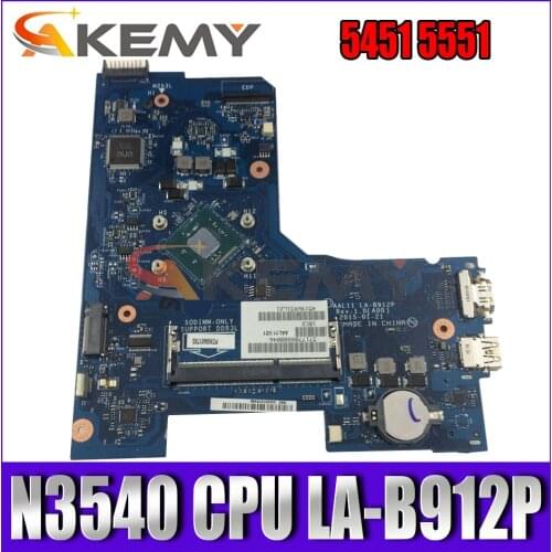 Akemy AAL11 LA-B912P FOR DELL INSPIRON 15 5451 5551 Laptop Motherboard N3540 CPU Mainboard NOTEBOOK PC 100%Tested